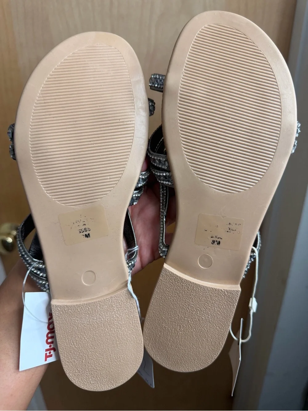 Mariella Made in Italy Women’s Rhinestone Embellished Strappy Sandals. Size: 8